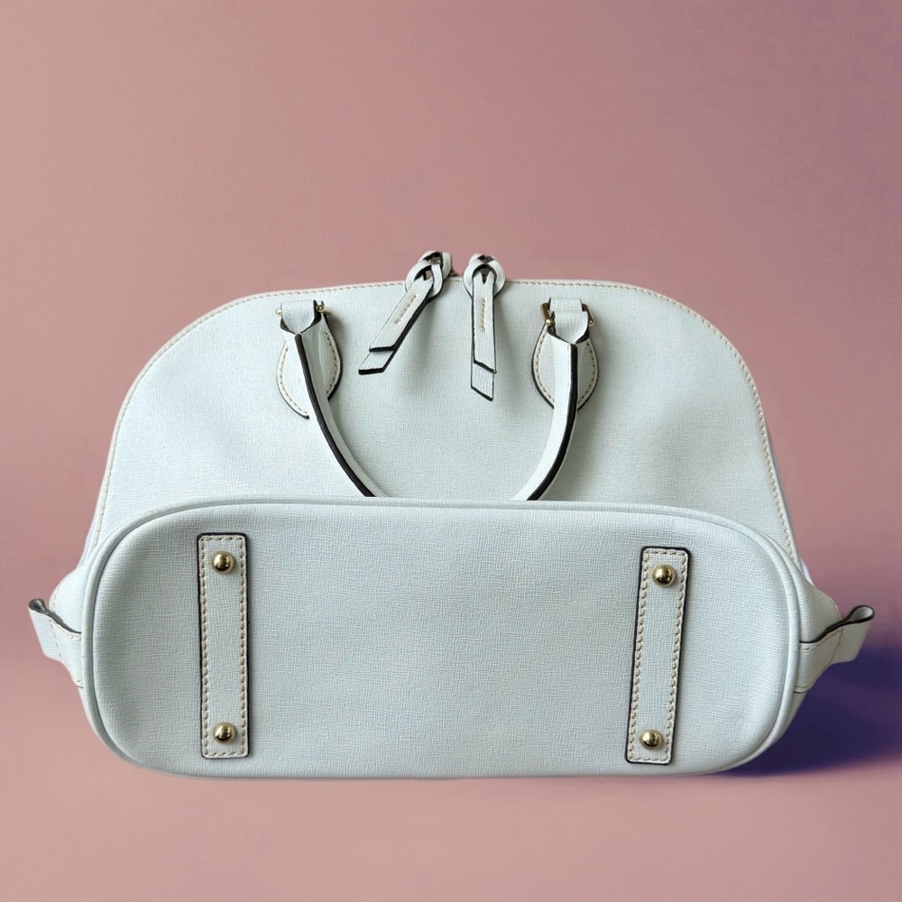 Dooney & Bourke Saffiano Leather Zip Top Satchel White - Barely Used - Picture 9 of 10